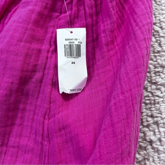 NWT Old Navy Pink Cotton Babydoll Tank Dress Size 2X Swim Coverup Resort - Picture 5 of 9